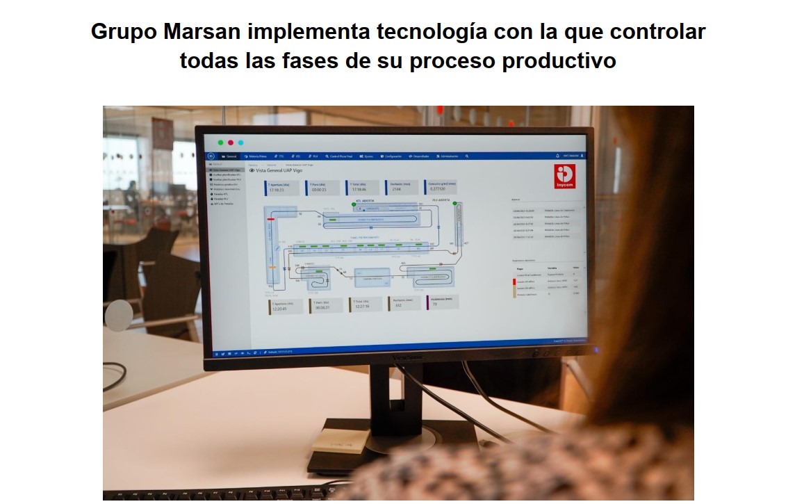 Tecnología MES para el control del proceso productivo de Grupo Marsan